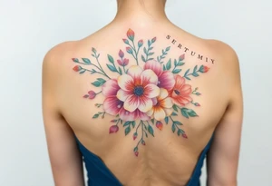 Looking for a cover-up tattoo with birthday month Bouquet of flowers pastel colors for months September, January, June, May, and July. tattoo idea