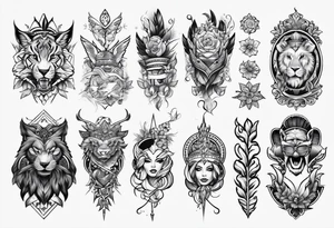 Flash sheet multiple designs tattoo idea