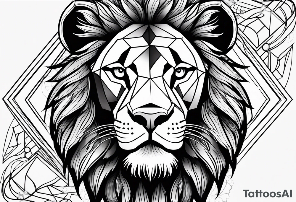 powerful lion tattoo idea