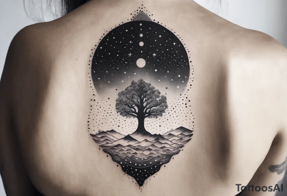 Life, history, nature, God, consciousness, space tattoo idea