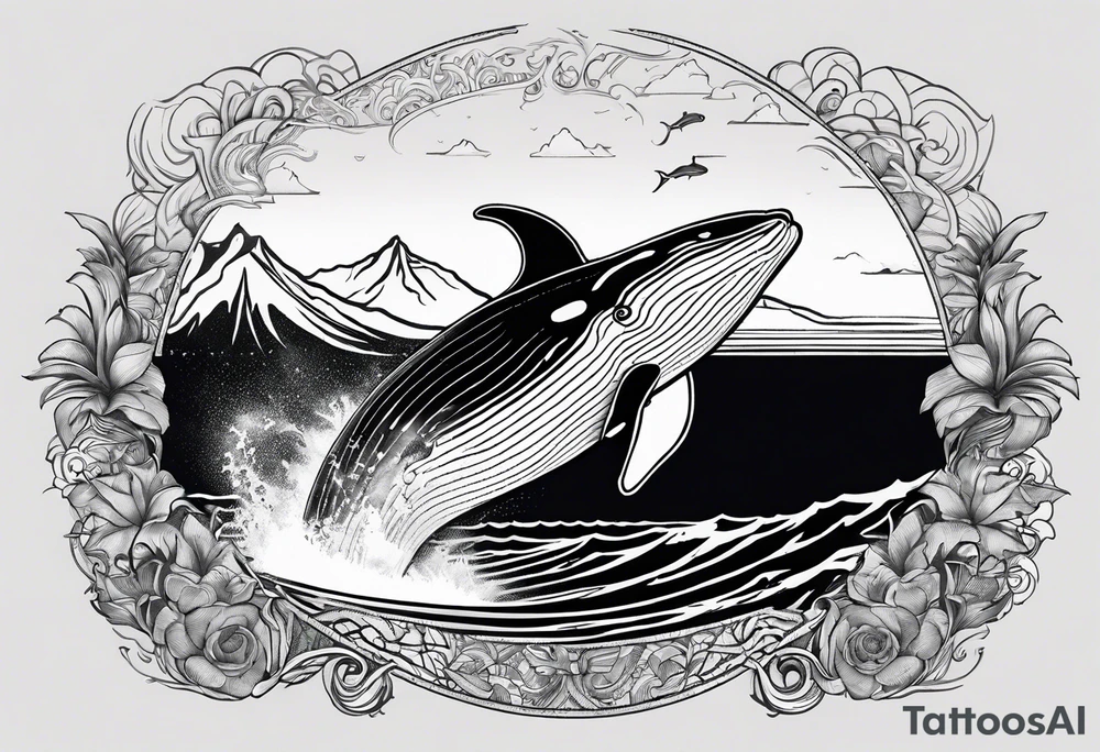 Breaching whale Maui tattoo idea