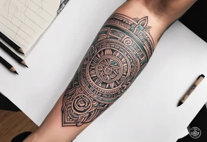 Mayan Symbol on knee tattoo idea