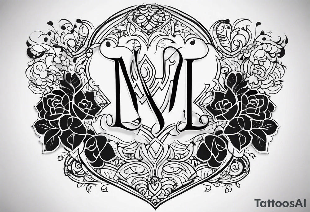 Paring salawaku tattoo combined With Initials MLJ tattoo idea