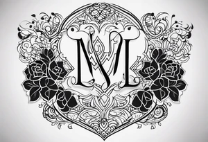 Paring salawaku tattoo combined With Initials MLJ tattoo idea