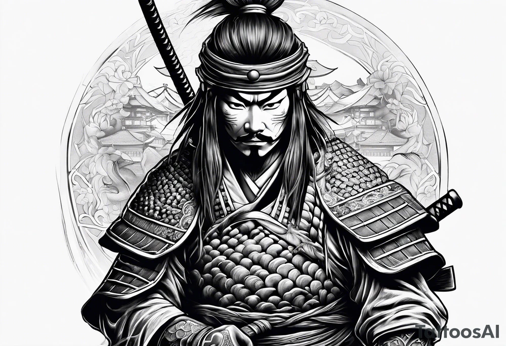 a samurai with his mask tattoo idea
