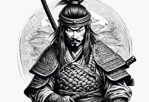a samurai with his mask tattoo idea