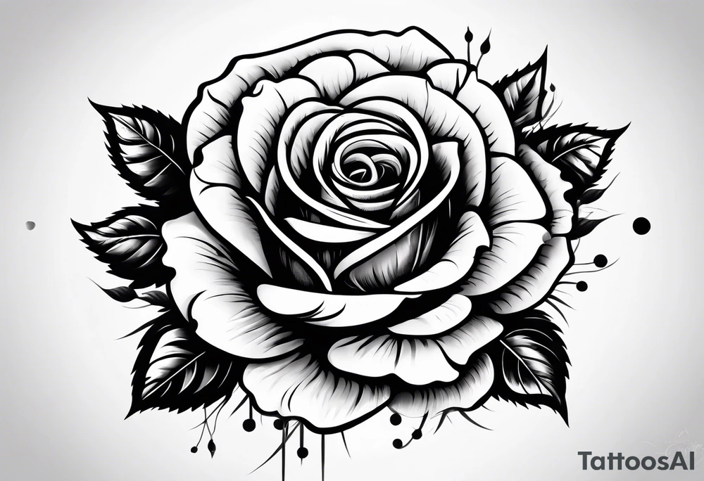 clock with a rose tattoo idea