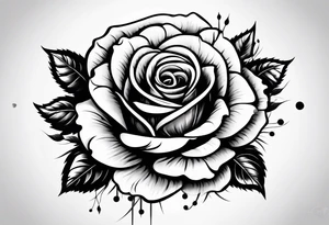 clock with a rose tattoo idea