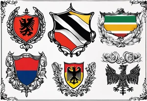 flags of germany, czech republic, wales, northern ireland and bohemia tattoo idea