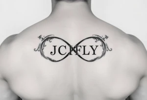A small tattoo to go on my inner forearm with the letters JCIFLY in an infinity symbol shape more enclosed and smaller tattoo idea