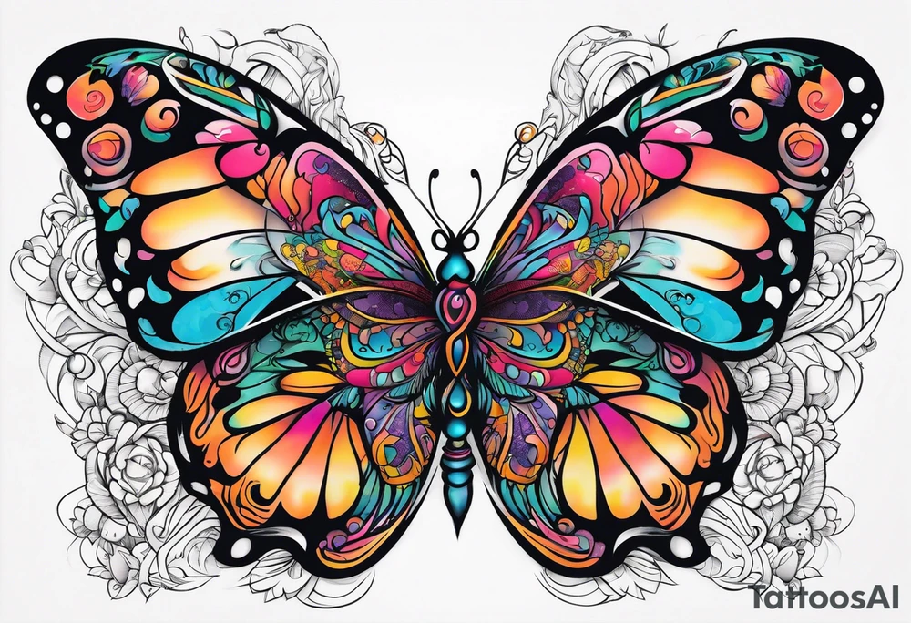 butterfly sleeve tattoo idea