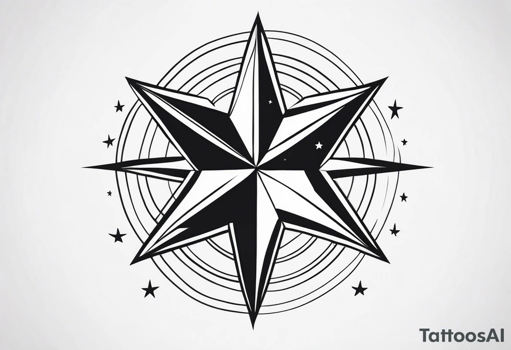 Bold Nautical Star tattoo idea