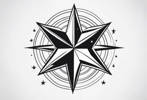 Bold Nautical Star tattoo idea