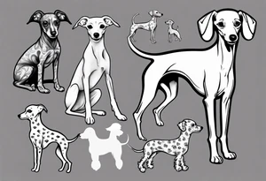 Italian greyhound and poodle tattoo idea
