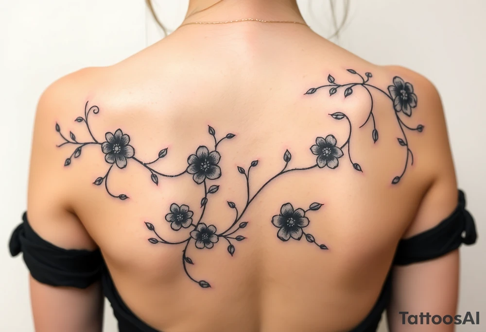 floral vines tattoo idea