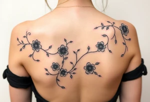 floral vines tattoo idea