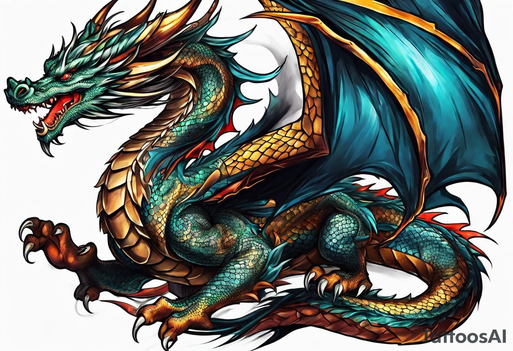 dragon arm sleeve tattoo idea
