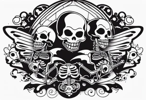 System of the down tattoo with Skeltons tattoo idea