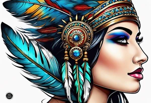 Indian feather tattoo idea