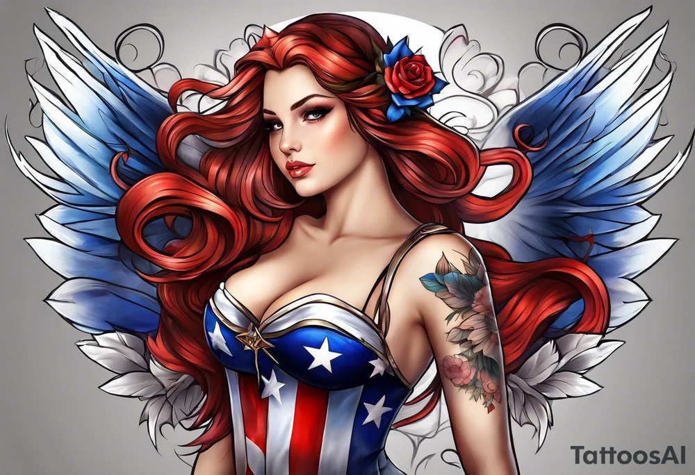 Patriotic fairy tattoo idea