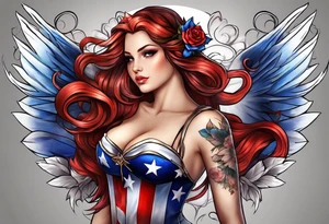 Patriotic fairy tattoo idea