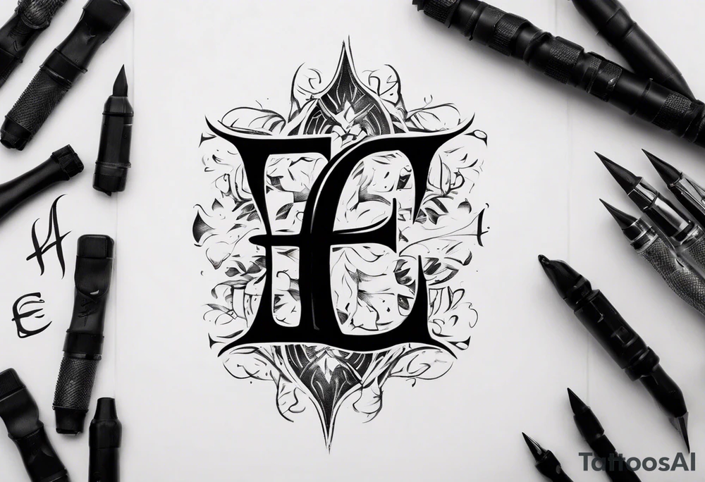 combining the letters E and H tattoo idea
