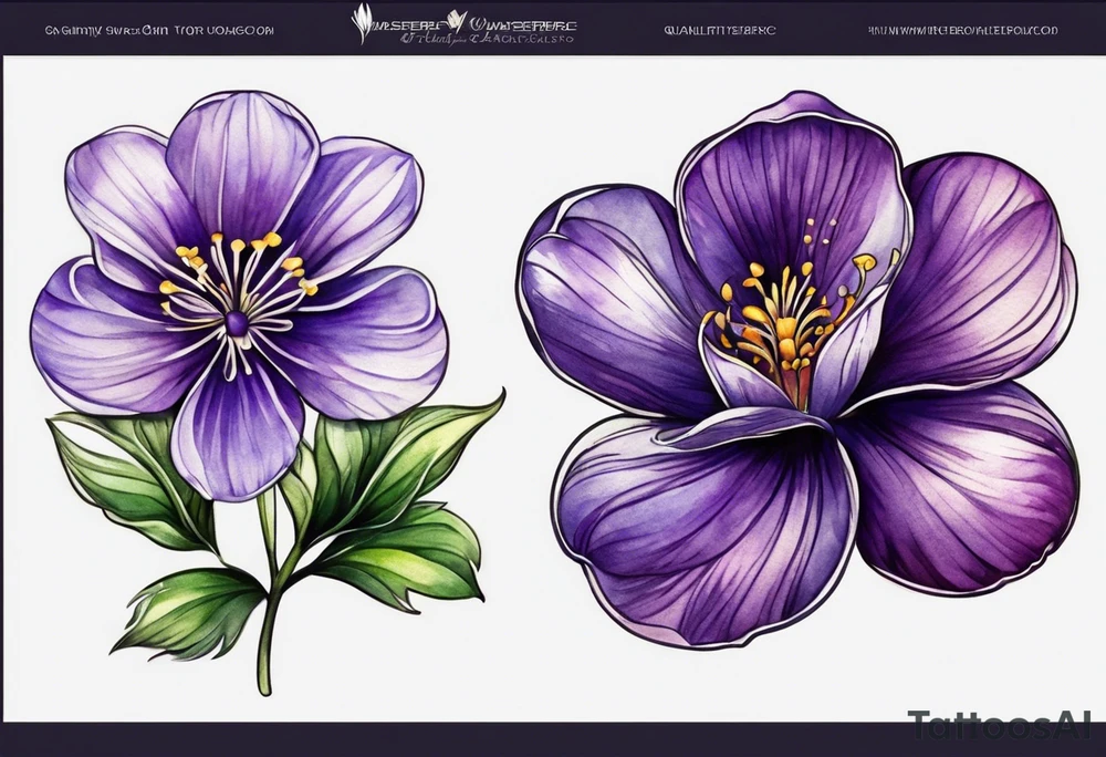 Small Violet flower tattoo idea