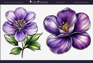 Small Violet flower tattoo idea