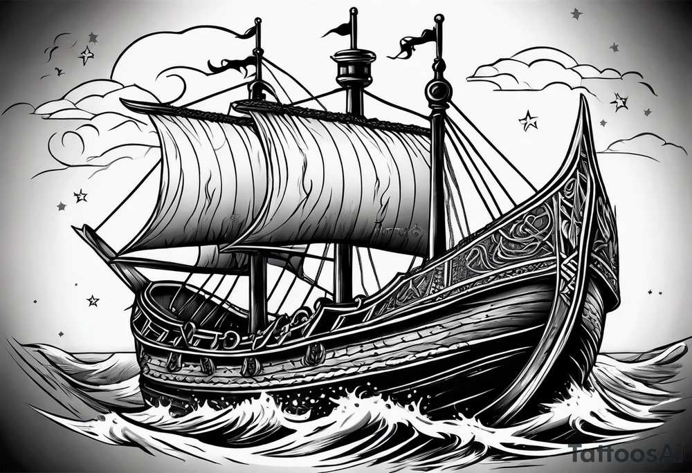 viking ship fenrir tattoo idea