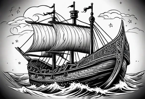 viking ship fenrir tattoo idea