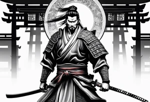 Samurai theme tattoo masculine with out a samurai tattoo idea