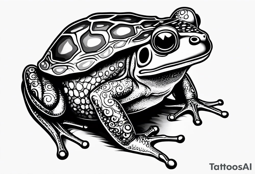 Toad with fur coat tattoo idea