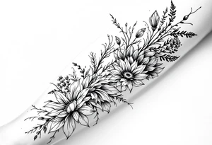 Лилии и размытые линии tattoo idea