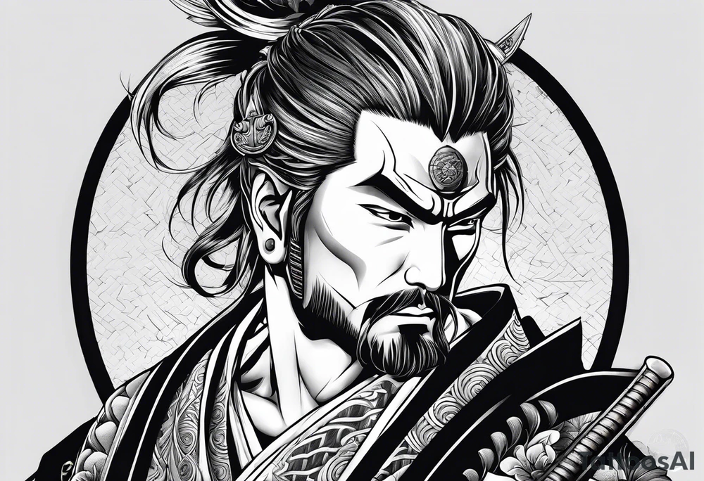Filler for a samurai sleeve tattoo idea