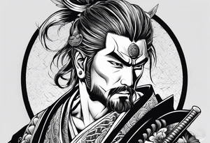 Filler for a samurai sleeve tattoo idea