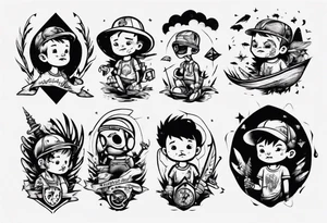Adventurous kid tattoo idea