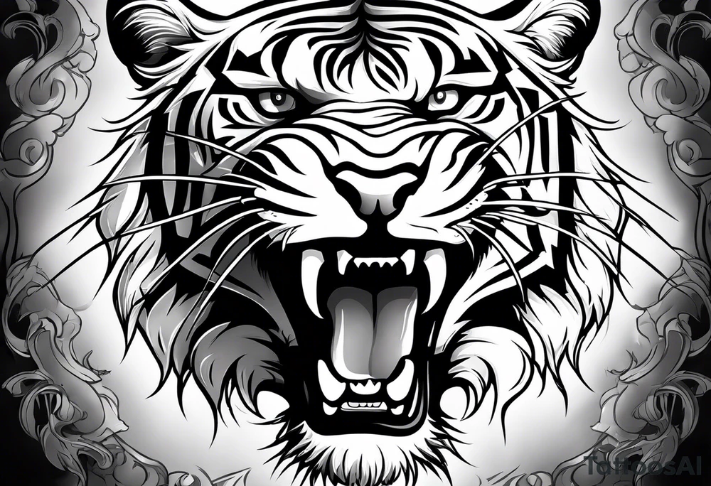 Snarling Tiger tattoo idea