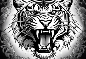 Snarling Tiger tattoo idea