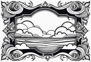 clouds swirl frame vignette tattoo idea