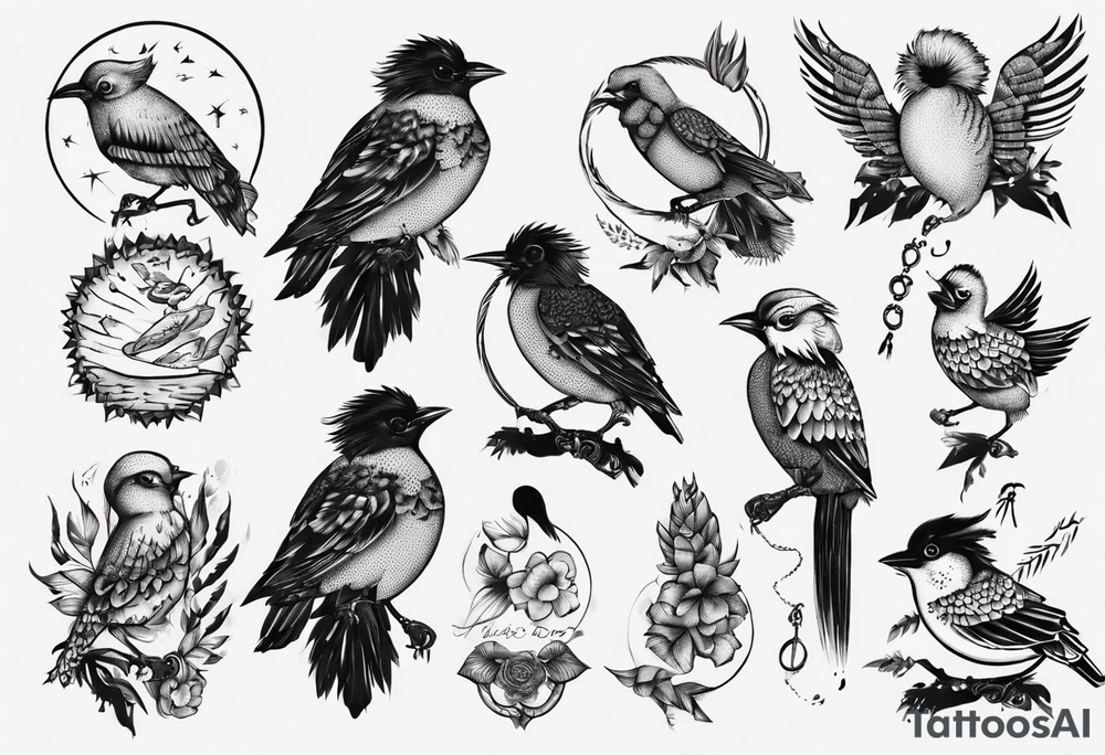 cibo matto pom pom album cover bird tattoo idea