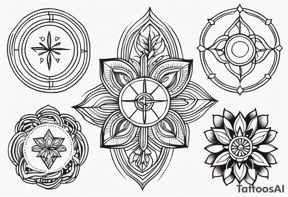 small minimalistic soft spiritual
motif no border tattoo idea