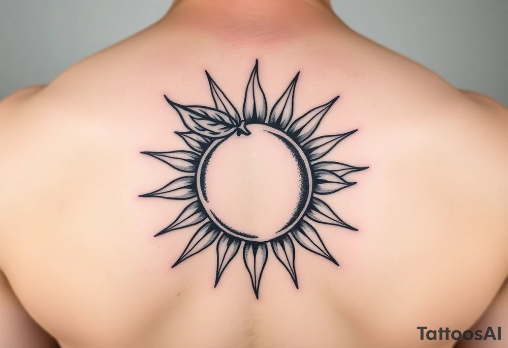 lemon incorporated in a sun tattoo idea