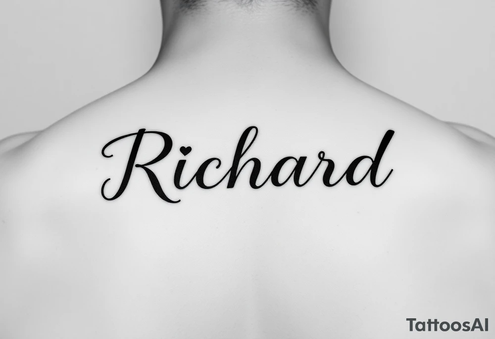 The name Richard in pretty handwriting with a heart for the dot on the i tattoo idea