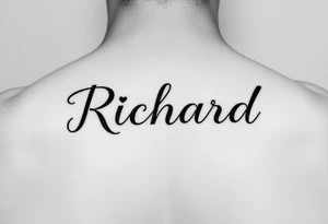 The name Richard in pretty handwriting with a heart for the dot on the i tattoo idea
