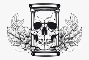 Hour glass skull on bottom tattoo idea
