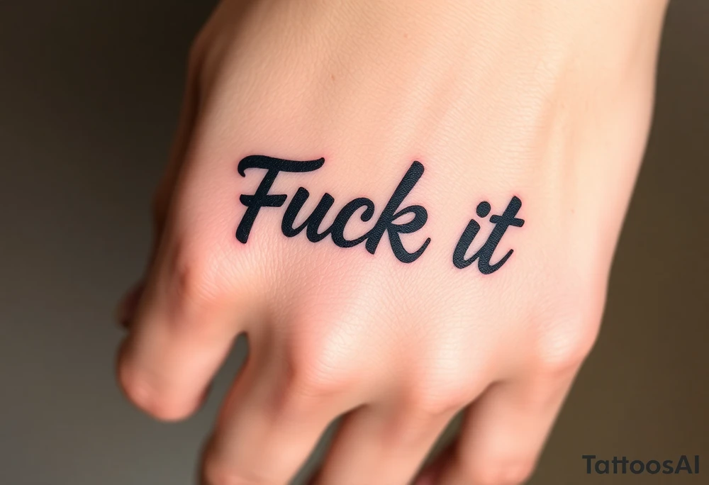 Fuck it tattoo idea