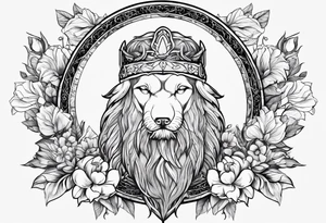 The name “odin” in script cursive with April birth flowers placed nicely through it and a dogs nose print at the end tattoo idea
