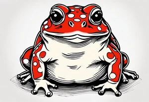 Toad in a child’s hand tattoo idea