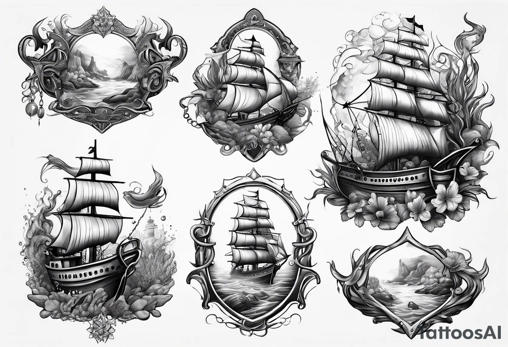 underwater treasure tattoo idea