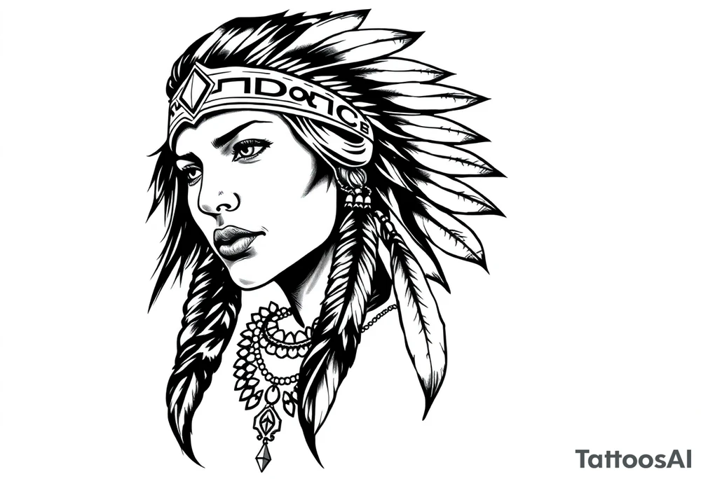 Female Native American tattoo idea